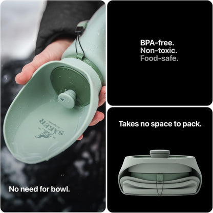 Portable Dog Water Bottle, Collapsible Water Bottle for Dogs Perfect for Walking, Hiking and Outdoors | Works as a Portable Water Bowl | Designed in Montreal - 750Ml