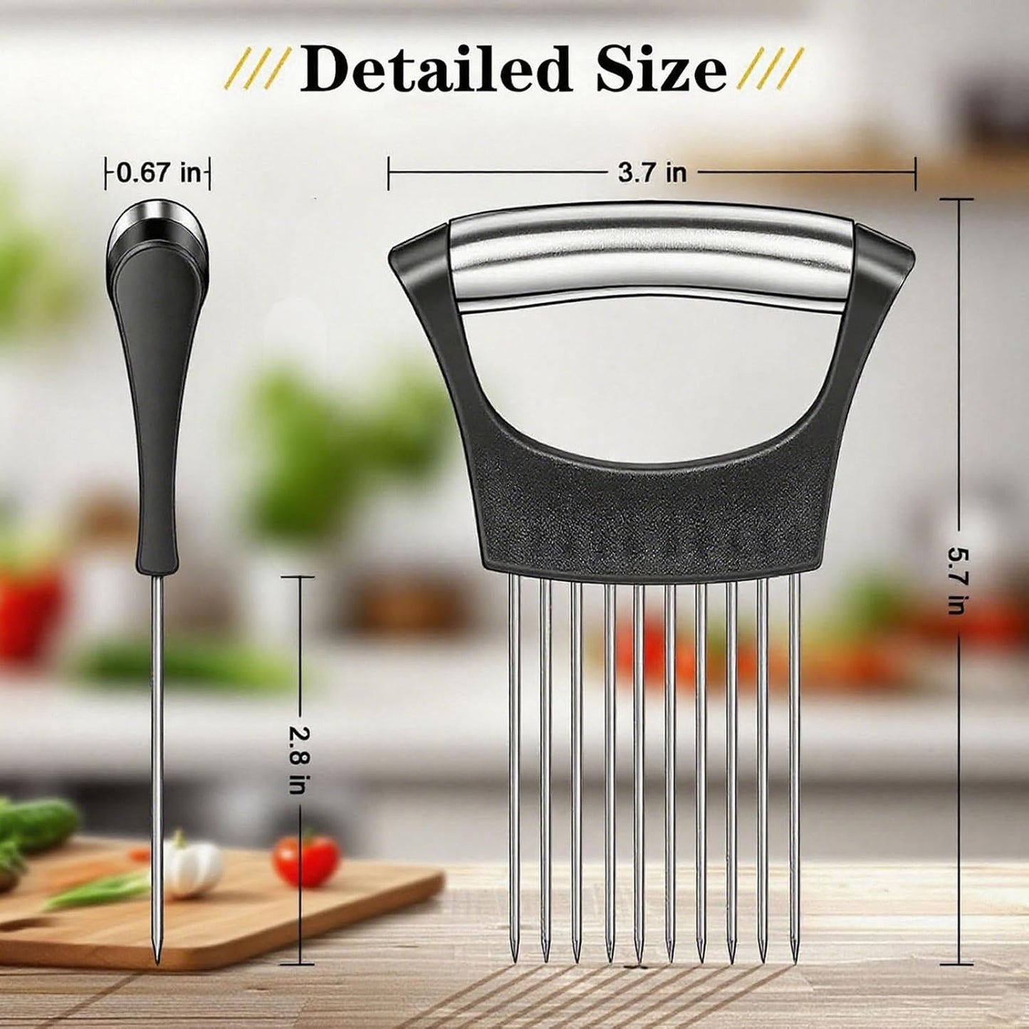 2PCS Onion Holder for Slicing, Onion Slicer Holder, Onion Cutter Vegetable Chopper for Slicing of Tomatoes, Avocados, Eggs and Other Vegetables, Multi-Functional Kitchen Gadgets