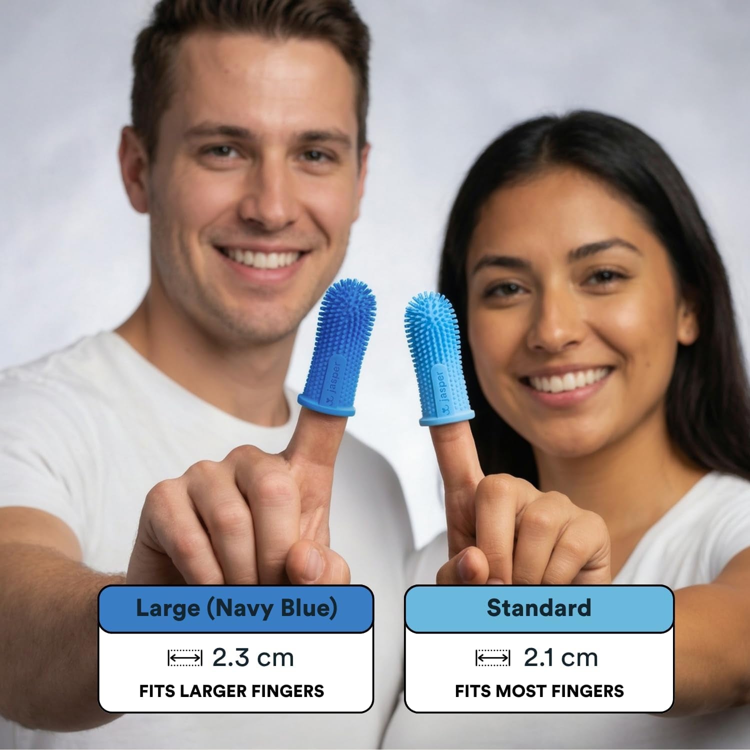 Dog Toothbrush, 360 Dog Tooth Brushing Kit, Finger Toothbrush, Cat Tooth Brush, Teeth Cleaning, Pet Tooth Brush for Small & Large Pets, Pet Toothpaste Not Included, 2-Pack Blue