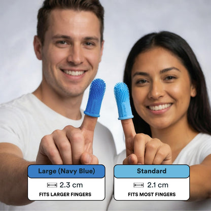 Dog Toothbrush, 360 Dog Tooth Brushing Kit, Finger Toothbrush, Cat Tooth Brush, Teeth Cleaning, Pet Tooth Brush for Small & Large Pets, Pet Toothpaste Not Included, 2-Pack Blue