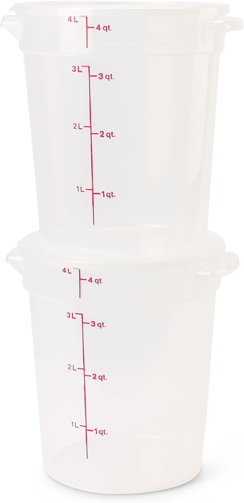Food Storage Containers with Lids (Bpa-Free) - 4 Quart - Food Grade Buckets with Lids (2 Pack) - for Dough Proofing and Brining (Translucent)