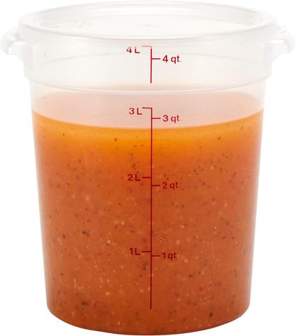 Food Storage Containers with Lids (Bpa-Free) - 4 Quart - Food Grade Buckets with Lids (2 Pack) - for Dough Proofing and Brining (Translucent)