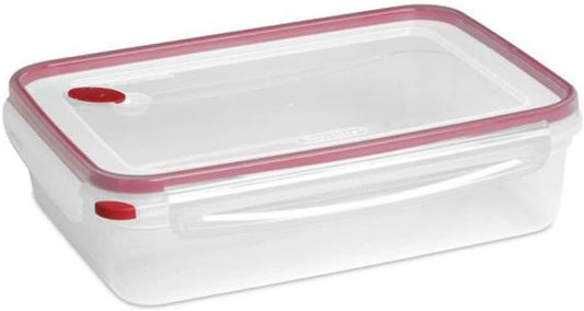 Food Storage Container Ultra-Seal Clear Rectangular 16 Cup, Rocket Red Trim