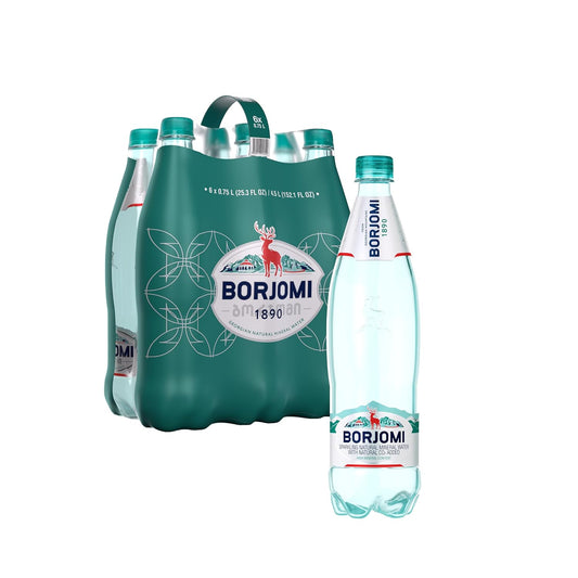 Sparkling Mineral Water with Natural Minerals - Crisp and Bold Taste - PET Bottles - 25.3 Oz, Bottled Water 6 Pack