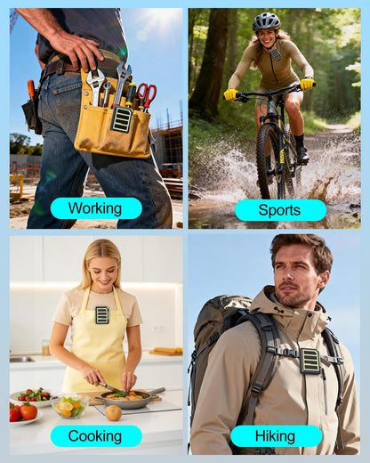 Wearable Bluetooth Speaker Mini Clip on Wireless Speaker, IPX5 Waterproof, 25H Playtime, Built in Mic for Hands Free Calls & Music, Ultra Portable Small Bluetooth Speakers for Outdoor & Jobsite Use