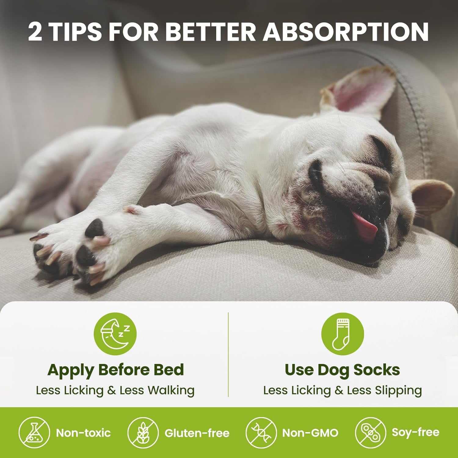Lick-Safe Dog Paw & Nose Balm with Coconut Oil | All-Natural Moisturizer & Soother for Dry, Cracked Pads & Snout | Summer Hot Pavement & Sand Paw Wax, Nose Butter for Bulldogs (2.1 Oz / 60 G)