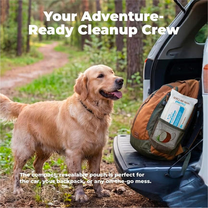 8" X 9" Large Dog Wipes - Cleaning and Deodorizing for Paws and Coat - Gentle Formula with Coconut Vitamin E for Puppies and Cats - 100 Count