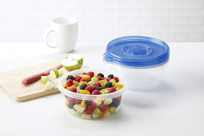 ware Big Bowl Food Storage Containers with Lids, Large round No BPA Plastic Containers for Soups, Salads, and Meal Prep, Lock Tight Seal, Microwave Dishwasher Safe, 48 Oz, 3 Count