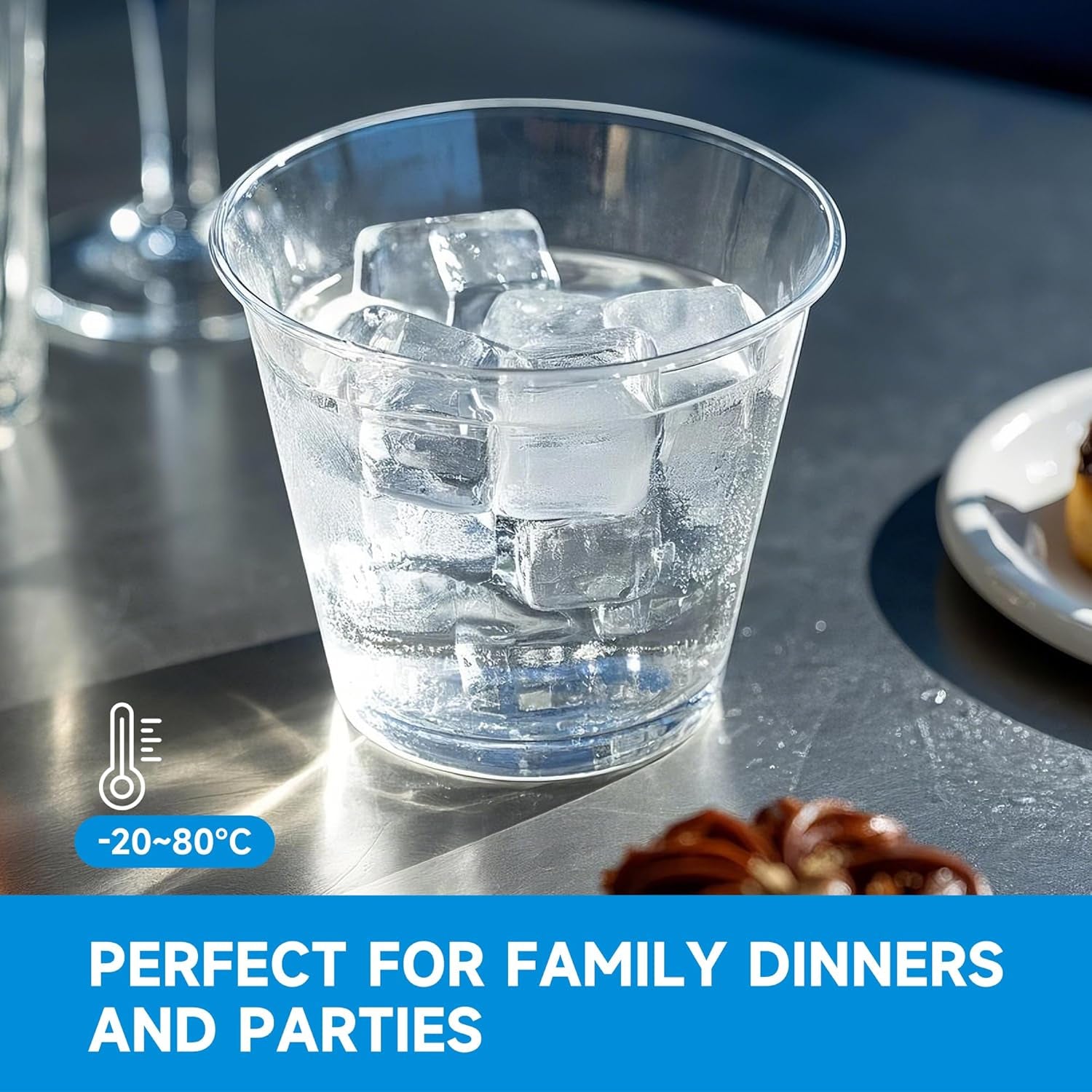 9 Oz Clear Plastic Cups 100 Packs, Disposable Plastic Party Cups Tumblers, Cocktail Cups, Perfect for Parties, Wedding and Events