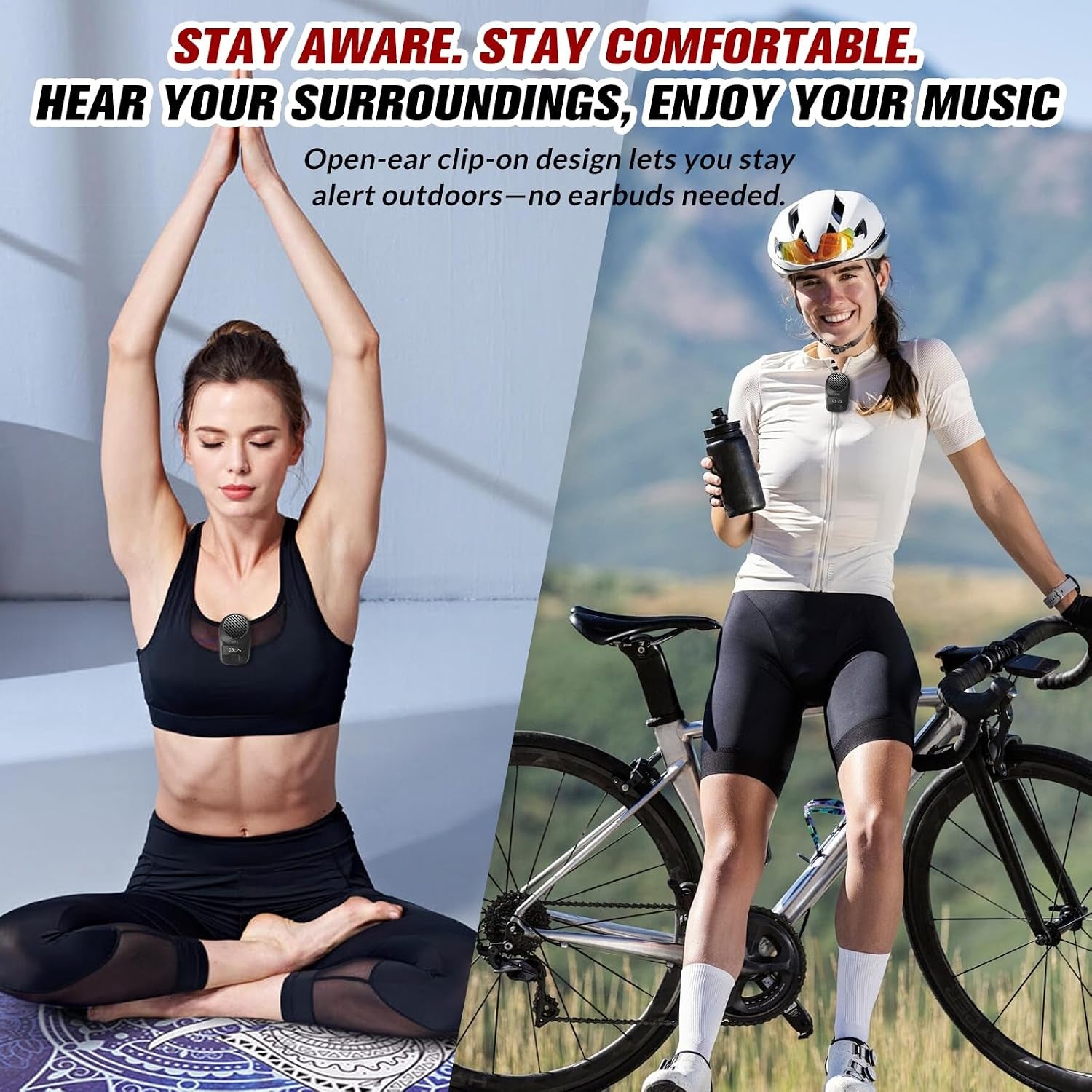 Wearable Portable Bluetooth Speakers, Wireless Portable Speaker with Clip, Waterproof Clip-On (Non-Magnetic), Built-In Mic for Hands-Free Music/Calls for Work & Outdoors, 10-Hour Playtime