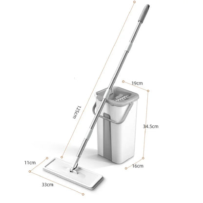 Self Wringing Mop and Bucket Set for Easy Floor Cleaning on Any Surface