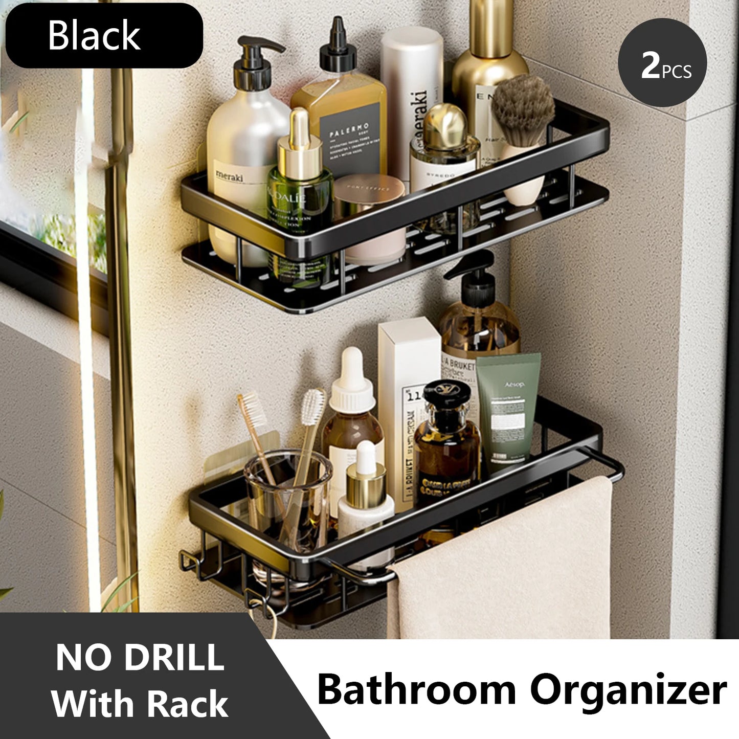 Rustproof Stainless Steel Suction Shower Rack for Bathroom Storage That Stays Put