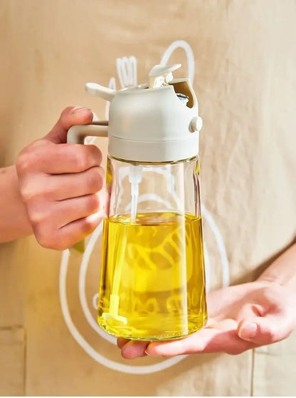 Olive Oil Mist Spray Bottle with Auto Lid for Precise Mess Free Cooking