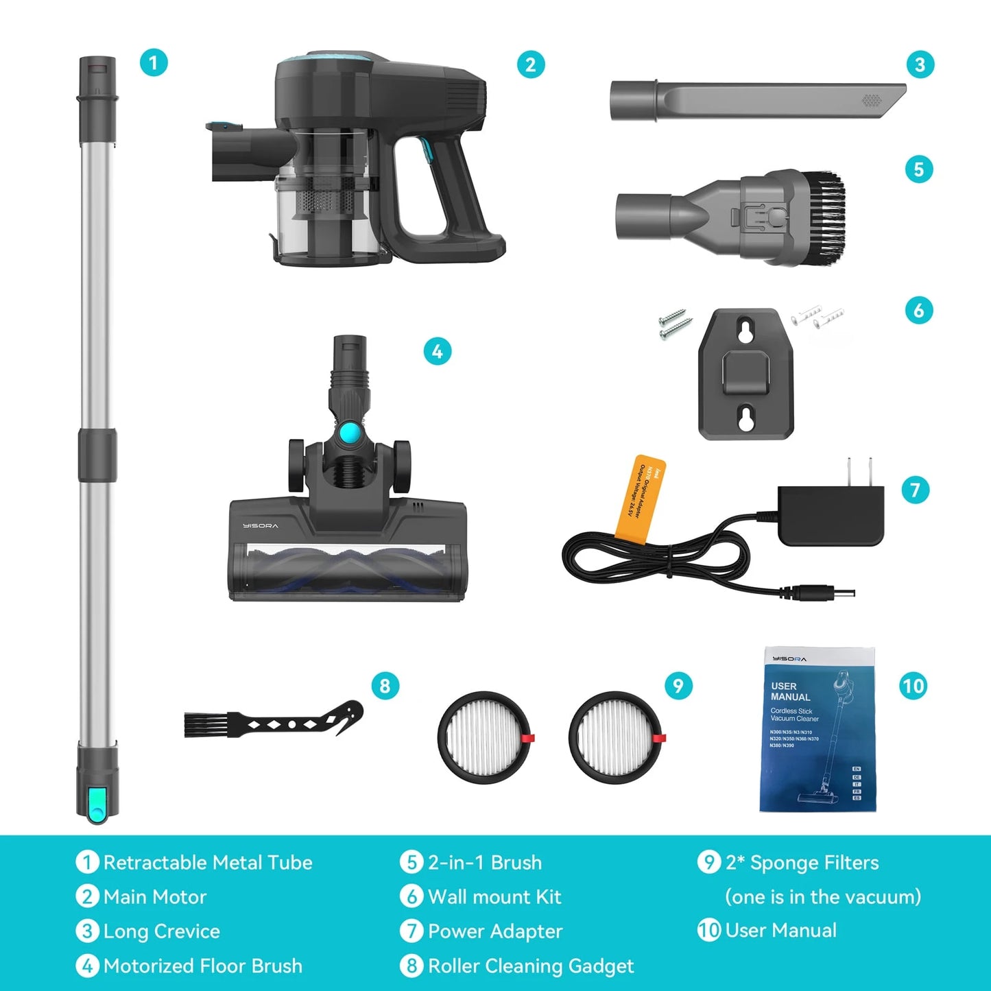 20Kpa Lightweight Cordless Stick Vacuum for Carpet Floors and Pet Hair