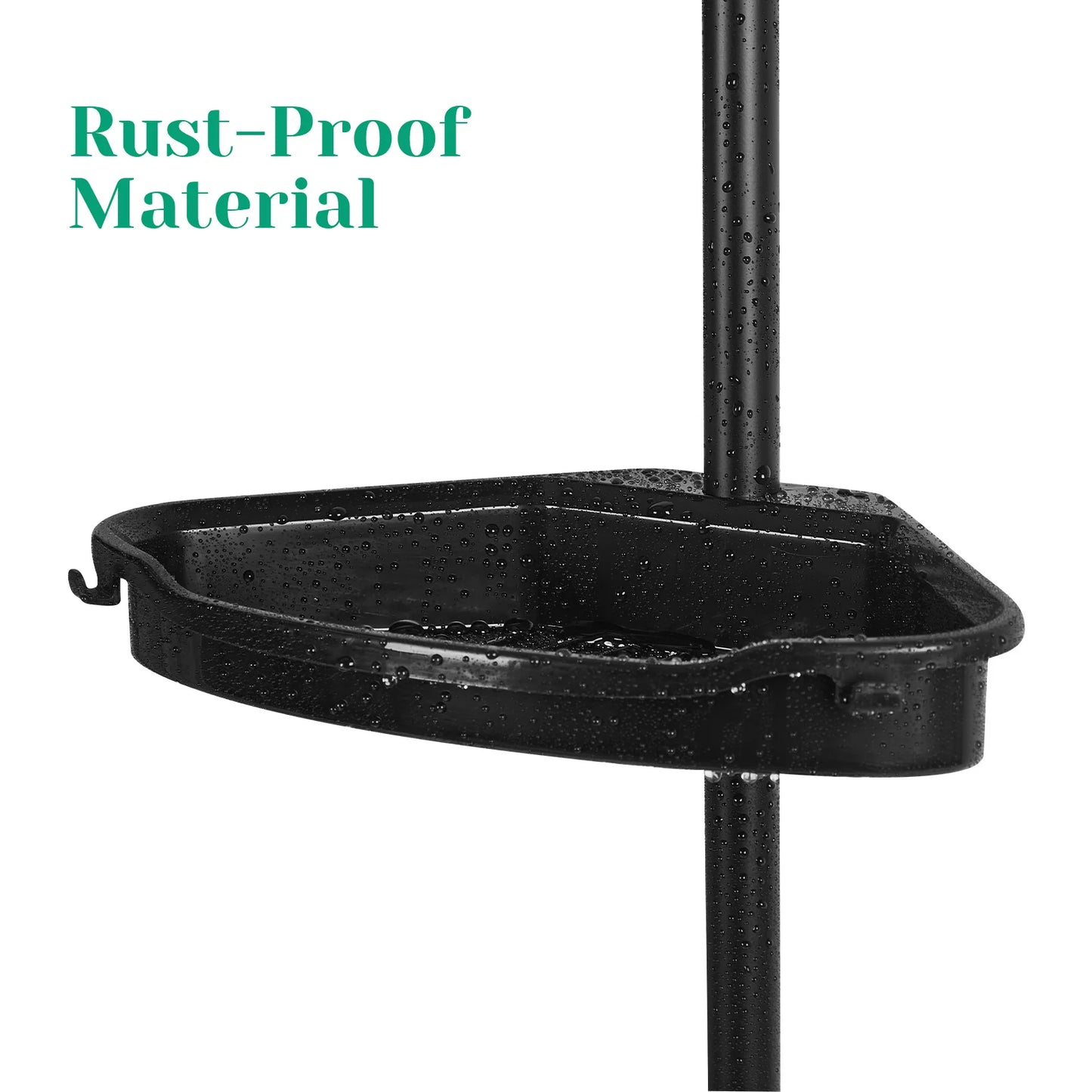 4 Tier Tension Pole Corner Shower Caddy for Maximum Bathroom Storage Without Drilling