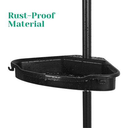 4 Tier Tension Pole Corner Shower Caddy for Maximum Bathroom Storage Without Drilling