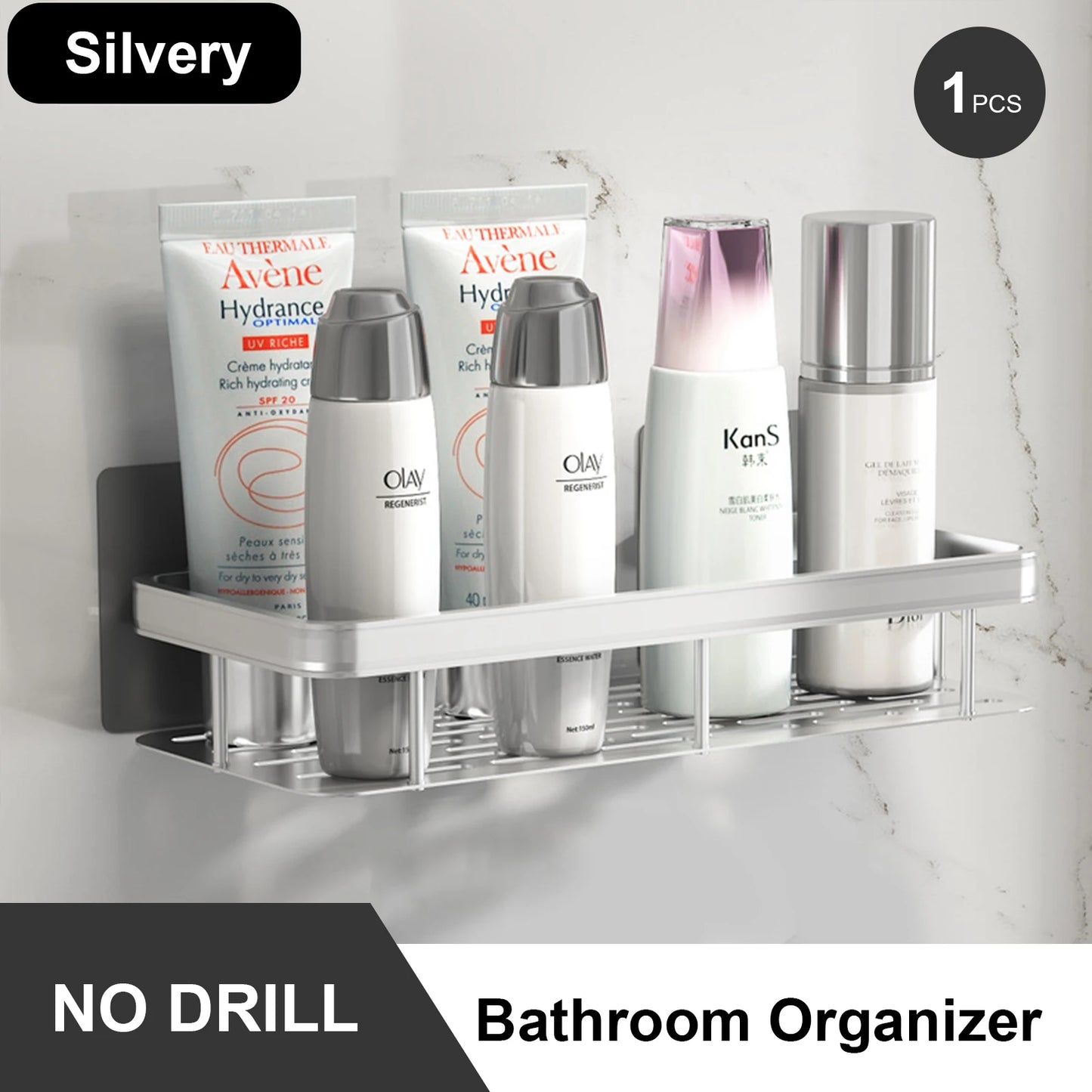 Rustproof Stainless Steel Suction Shower Rack for Bathroom Storage That Stays Put