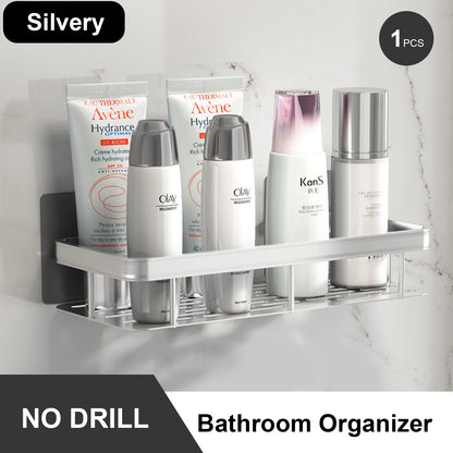 Rustproof Stainless Steel Suction Shower Rack for Bathroom Storage That Stays Put