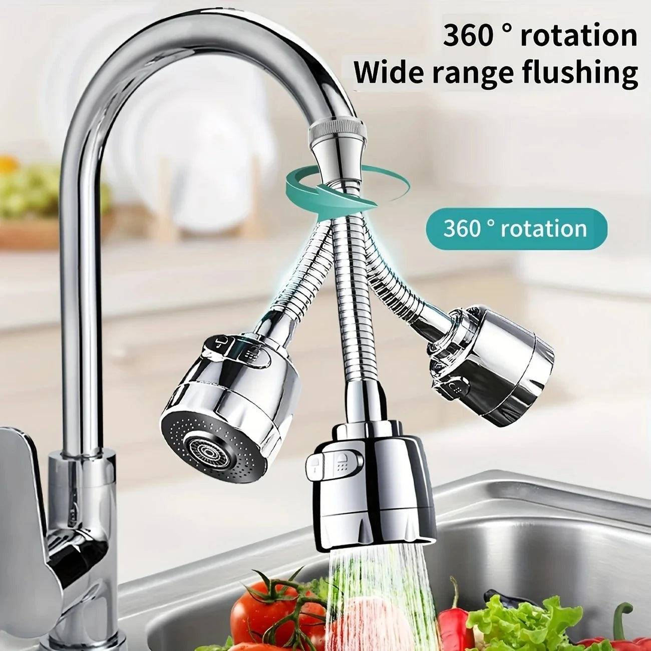 360 Degree Rotating Faucet Aerator to Save Water and Stop Splashing