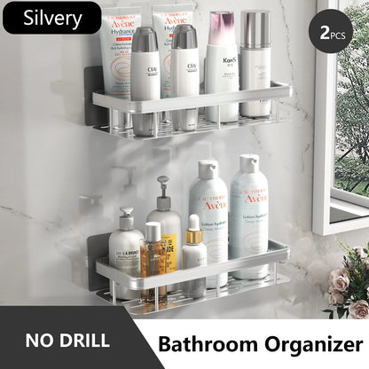 Rustproof Stainless Steel Suction Shower Rack for Bathroom Storage That Stays Put