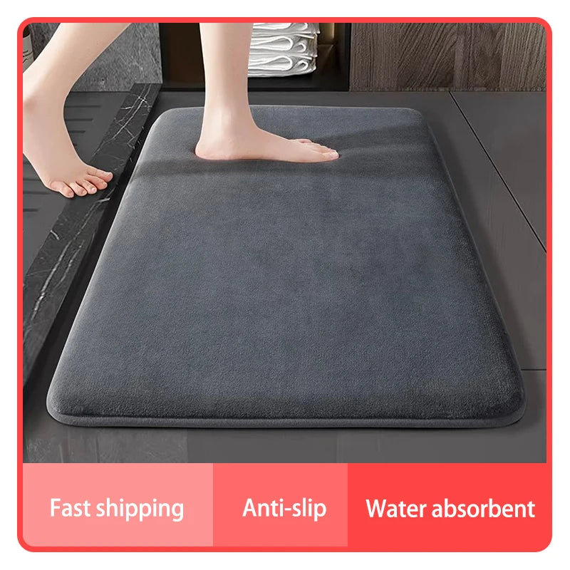 Coral Velvet Anti Slip Bath Mat for Ultra Absorbent Comfort in the Bathroom and Entryway