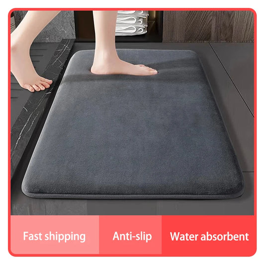 Coral Velvet Anti Slip Bath Mat for Ultra Absorbent Comfort in the Bathroom and Entryway