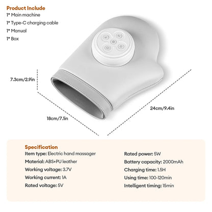 Electric Air Pressure Hand and Wrist Massager for Tension Relief with Acupoint Therapy
