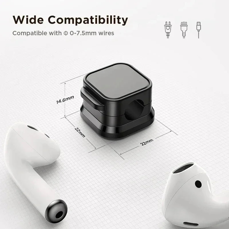 Magnetic Cable Organizer Clips to Keep Cords Tidy on Any Desk or Surface