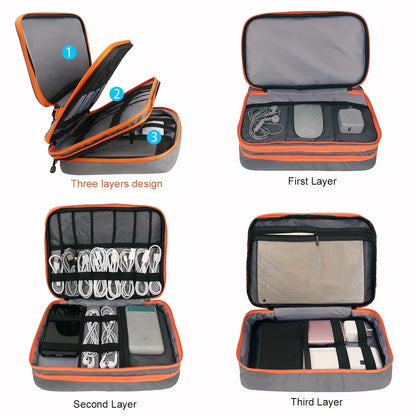 Multi Layer Travel Cable Organizer Bag to Keep Every Charger and Accessory Tangle Free