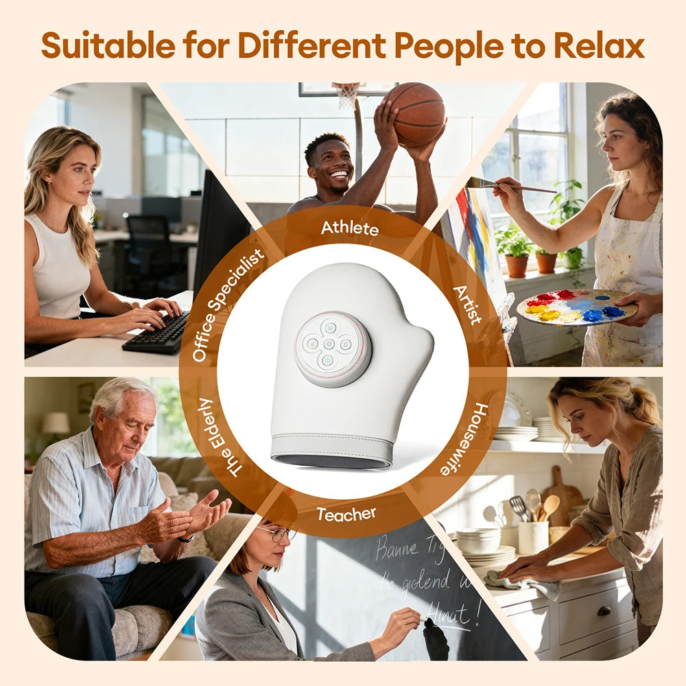 Electric Air Pressure Hand and Wrist Massager for Tension Relief with Acupoint Therapy