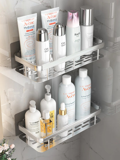 Rustproof Stainless Steel Suction Shower Rack for Bathroom Storage That Stays Put