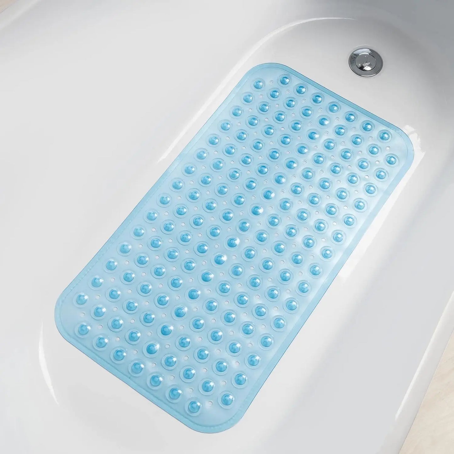 Nonslip Bathtub Mat with Suction Cups and Drain Holes for Safe Footing Every Shower