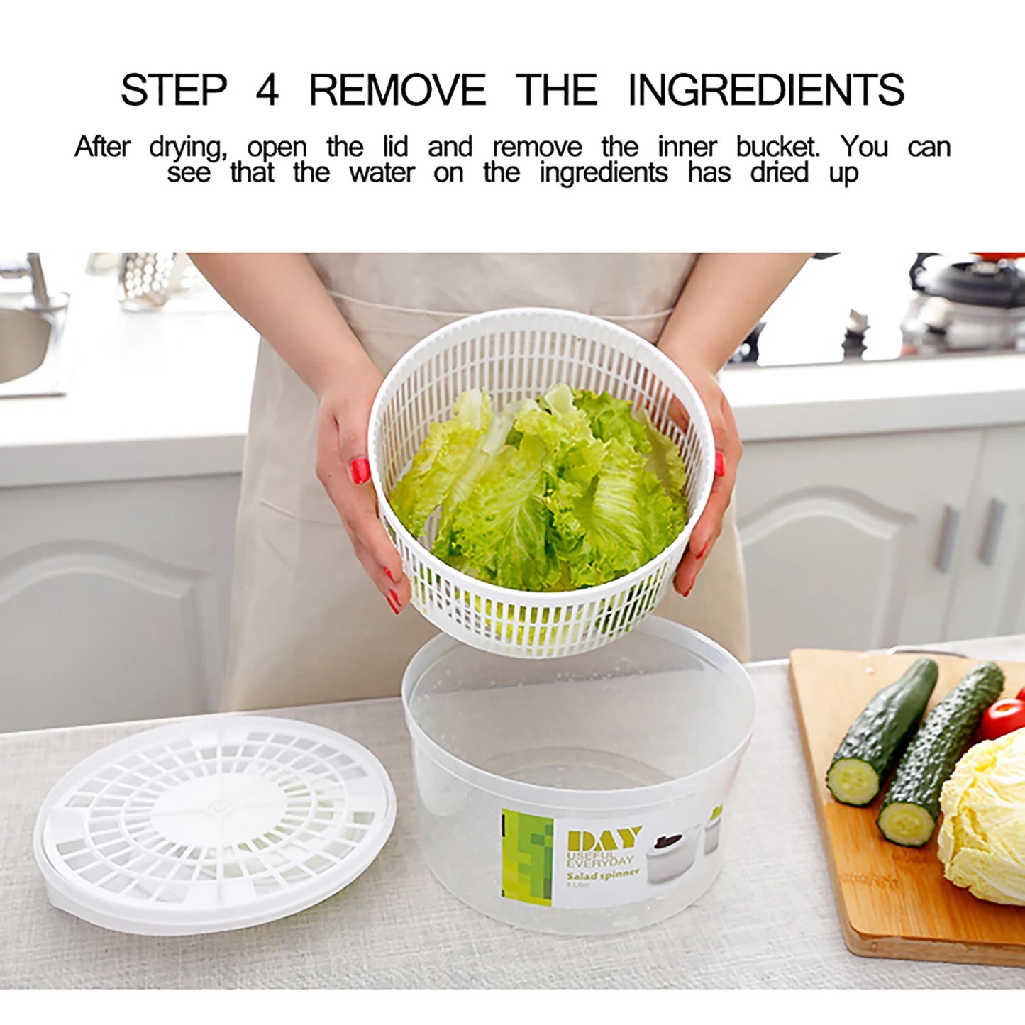 Salad Spinner and Drainer for Crisp Dry Greens Ready in Seconds