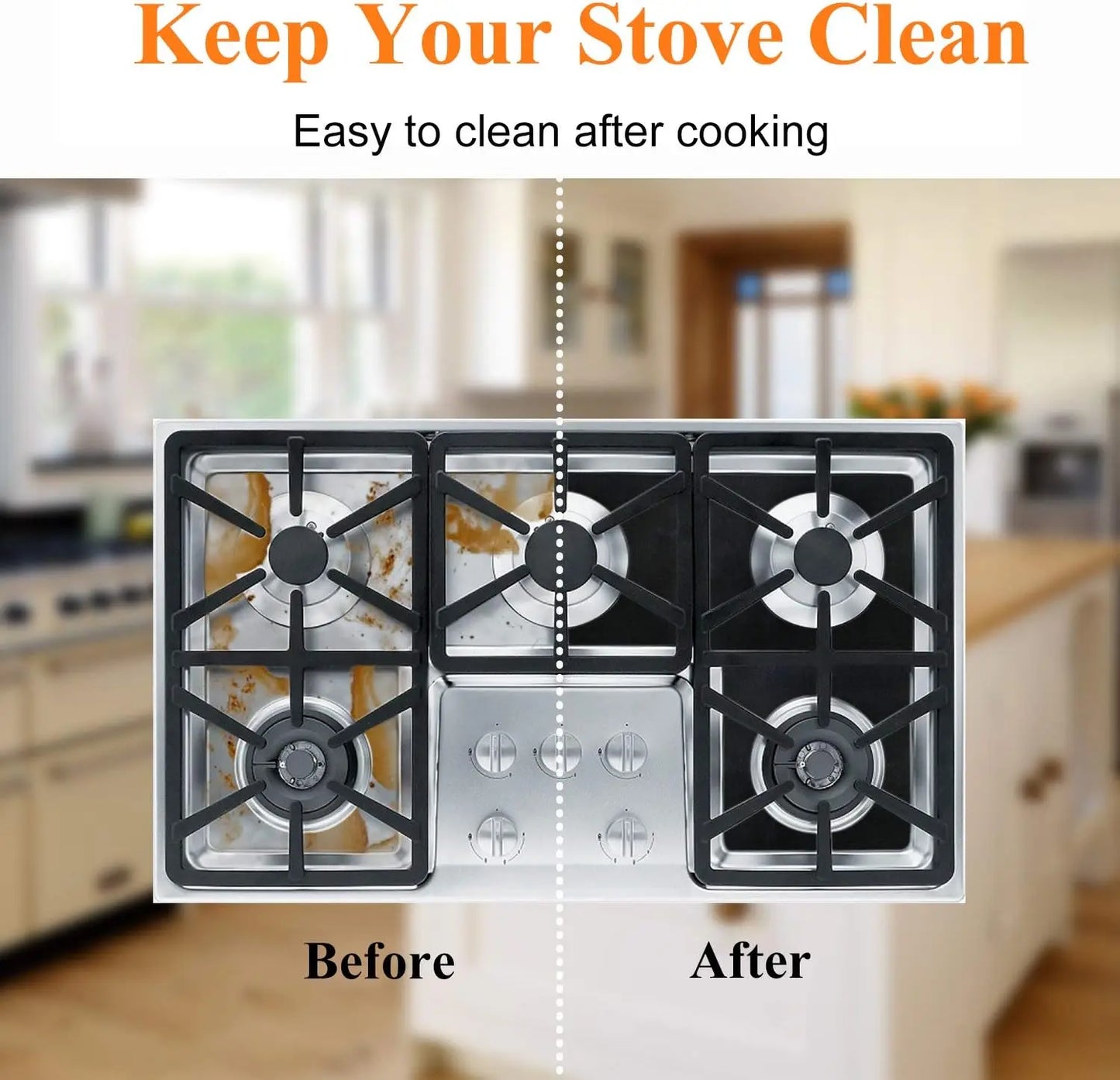 Heat Resistant Nonstick Stove Protector Pads for Mess Free Cooking and Easy Cleanup
