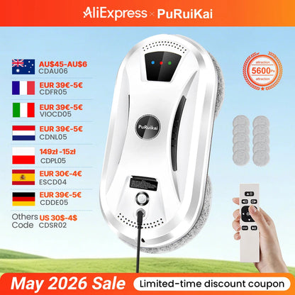 Ultra Thin Window Cleaning Robot with Remote Control for Spotless Glass with Zero Effort