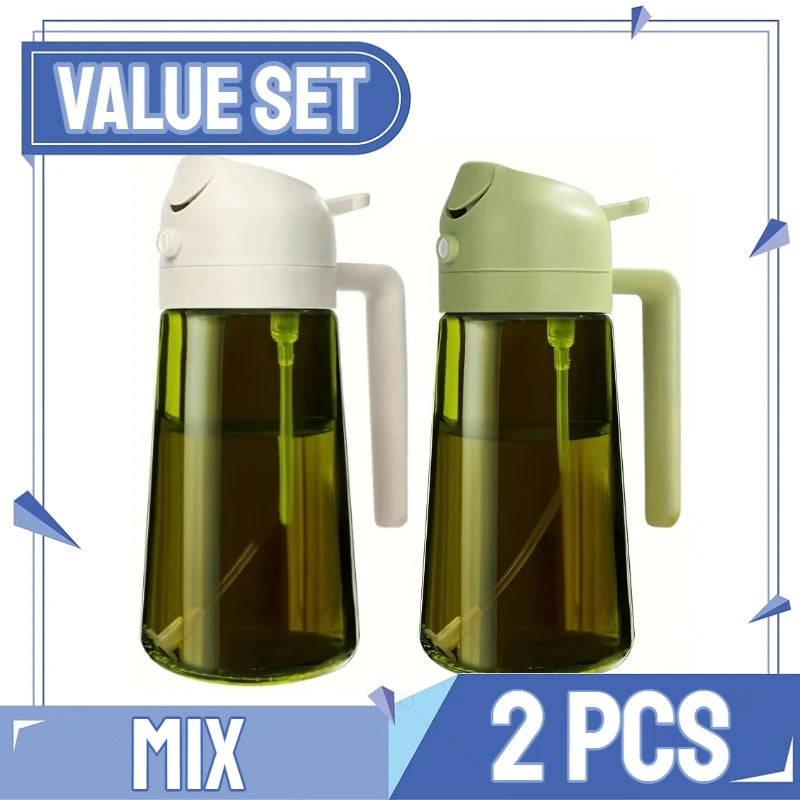 Olive Oil Mist Spray Bottle with Auto Lid for Precise Mess Free Cooking