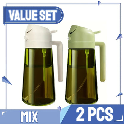 Olive Oil Mist Spray Bottle with Auto Lid for Precise Mess Free Cooking