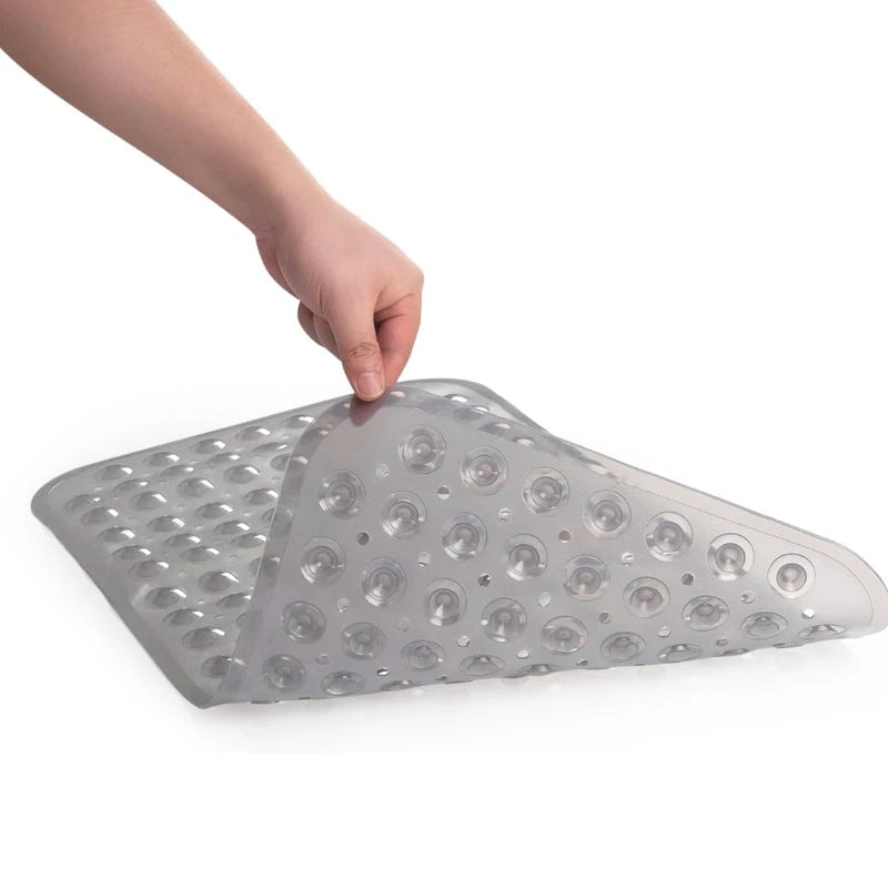Nonslip Bathtub Mat with Suction Cups and Drain Holes for Safe Footing Every Shower