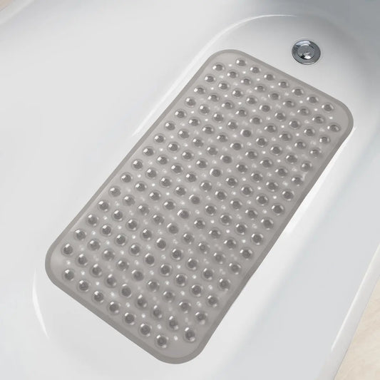 Nonslip Bathtub Mat with Suction Cups and Drain Holes for Safe Footing Every Shower