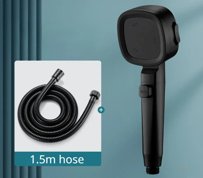 3 Mode High Pressure Water Saving Shower Head with One Touch Flow Control