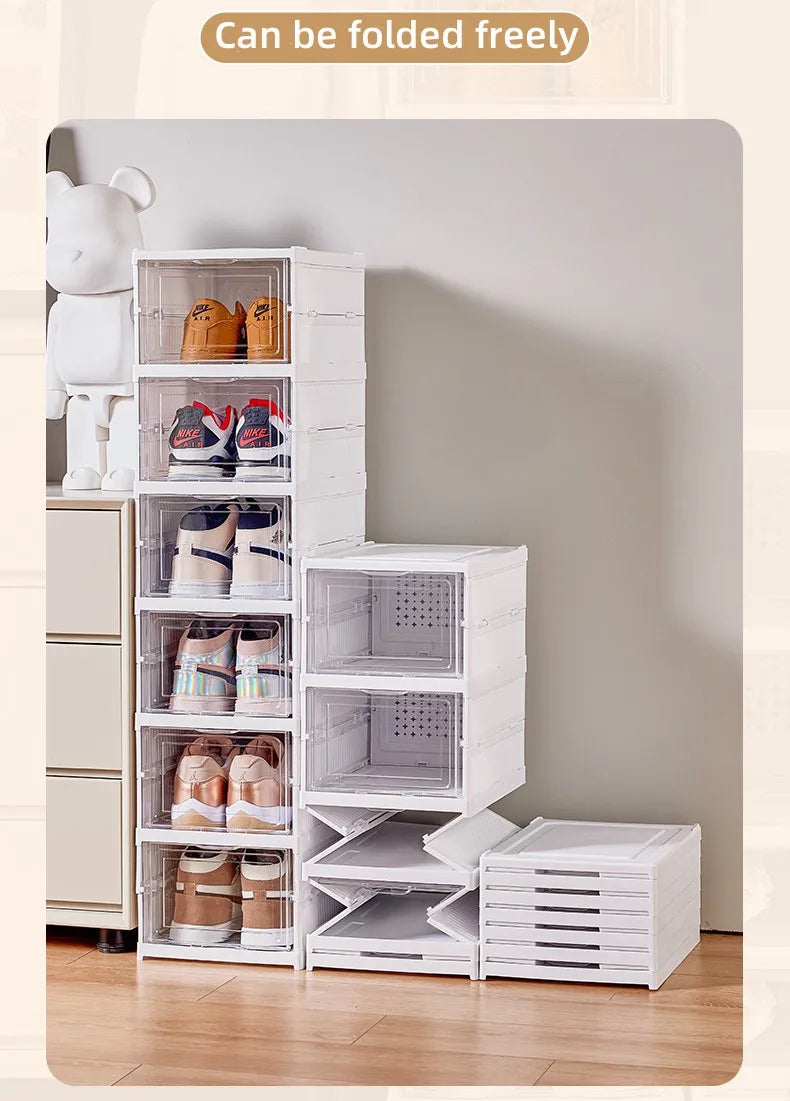 Stackable Clear Shoe Storage Boxes for Dustproof Space Saving Sneaker Organization