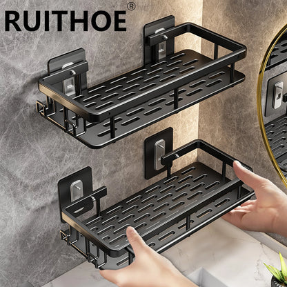 Rustproof Stainless Steel Suction Shower Rack for Bathroom Storage That Stays Put