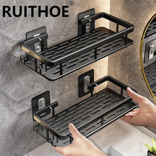 Rustproof Stainless Steel Suction Shower Rack for Bathroom Storage That Stays Put