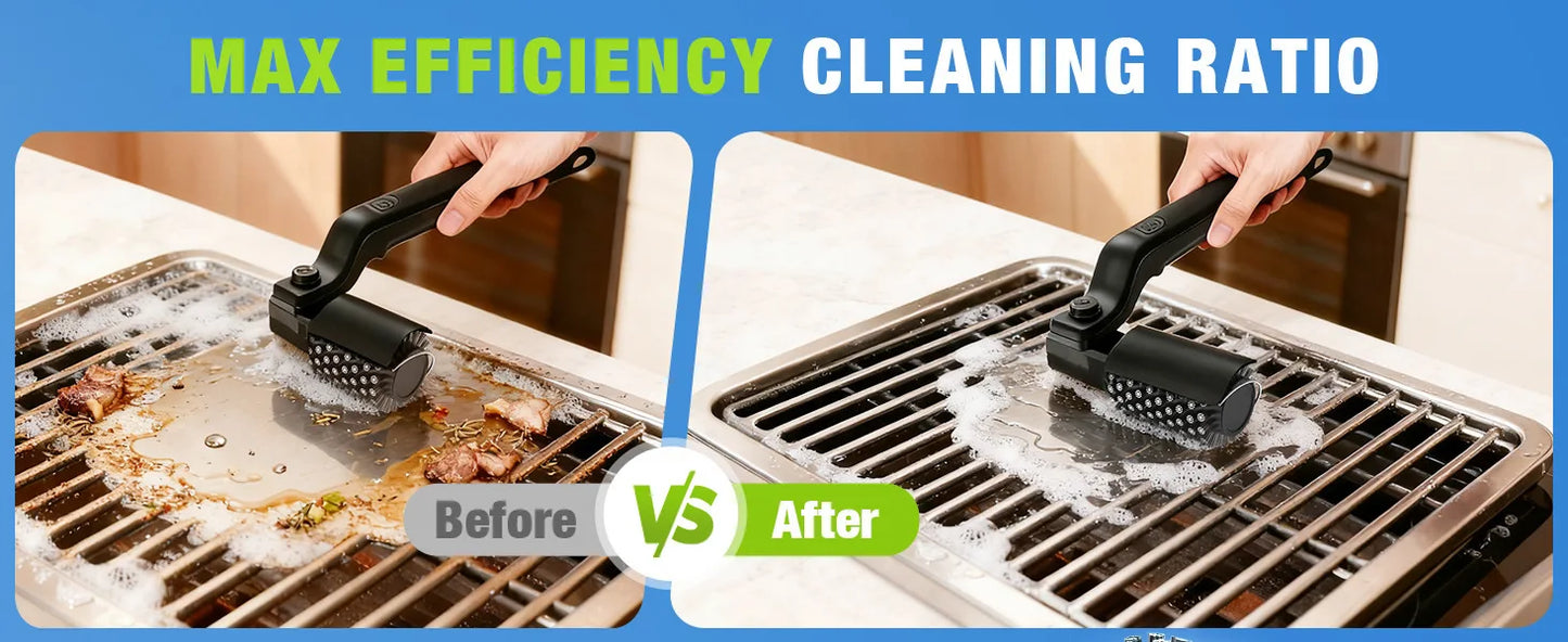 Cordless Electric BBQ Grill Brush for Deep Cleaning Heavy Grease Effortlessly