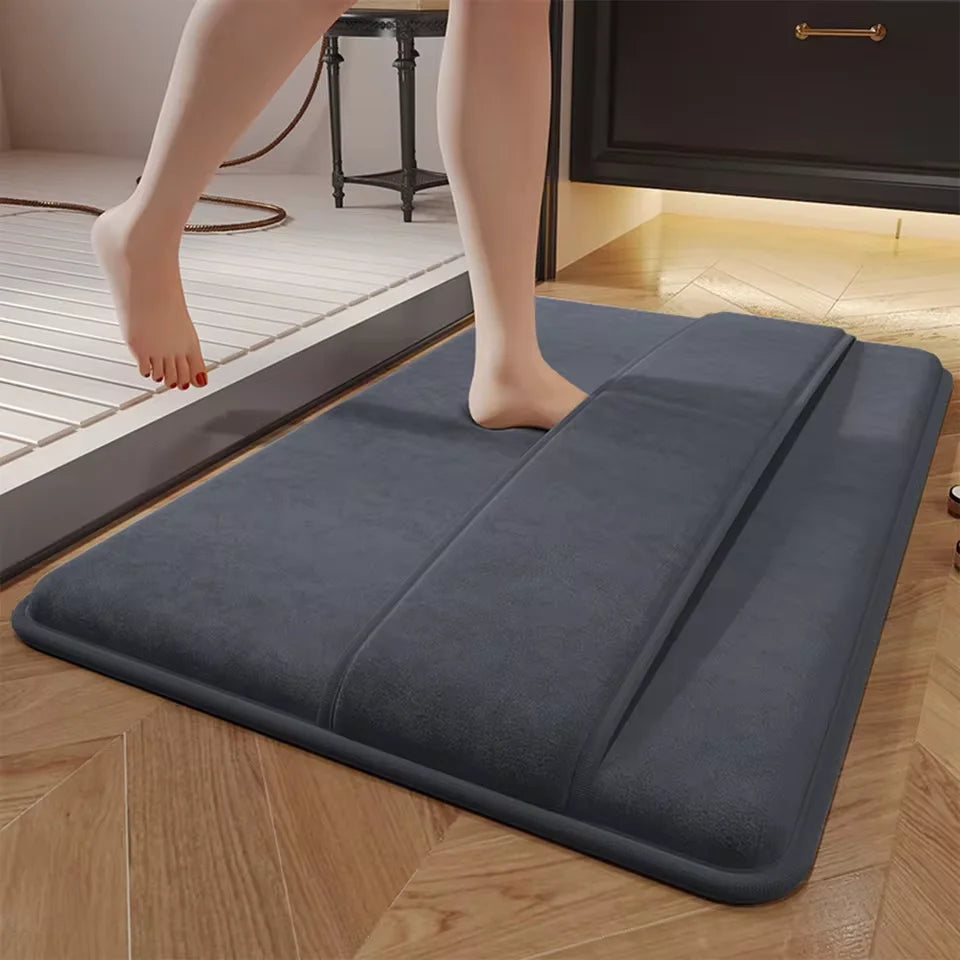Coral Velvet Anti Slip Bath Mat for Ultra Absorbent Comfort in the Bathroom and Entryway
