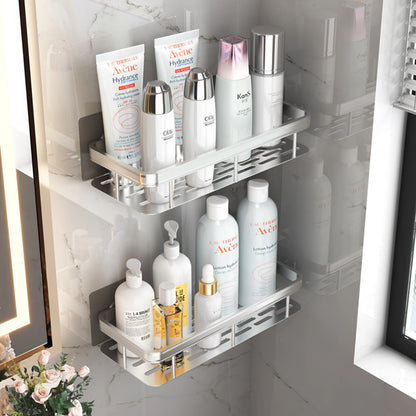 Rustproof Stainless Steel Suction Shower Rack for Bathroom Storage That Stays Put