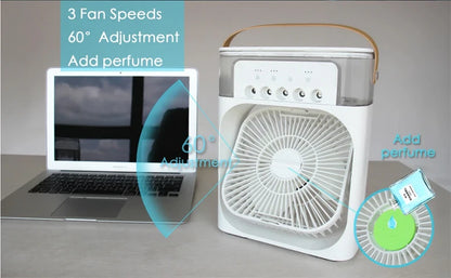 3 in 1 USB Desktop Cooling Fan and Humidifier to Stay Cool and Comfortable Anywhere