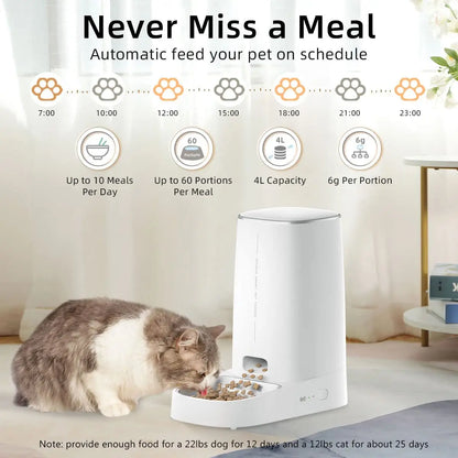 Smart WiFi Automatic Pet Feeder to Schedule and Control Your Pets Meals Remotely