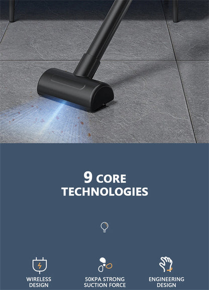 50000Pa Cordless Handheld Vacuum for Powerful Suction on Home Car and Pet Hair