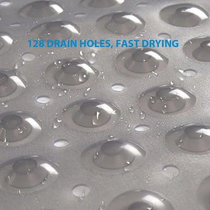 Nonslip Bathtub Mat with Suction Cups and Drain Holes for Safe Footing Every Shower